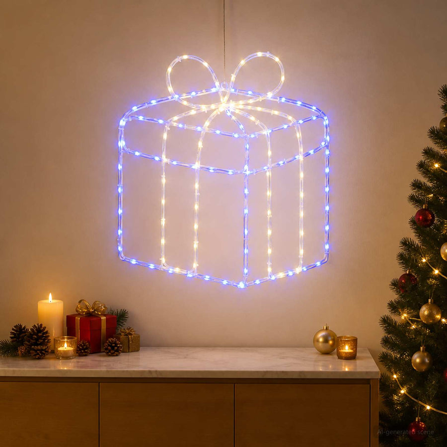 Kerst raamsilhouet verlichting LOVIISA 200 LED's Warmwit, Blauw