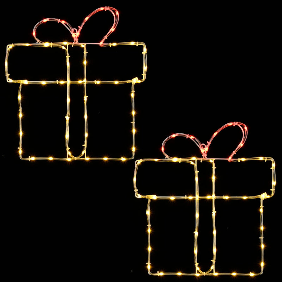 Kerst-raamsilhouet met verlichting LOVIISA 2 st 160 LED's