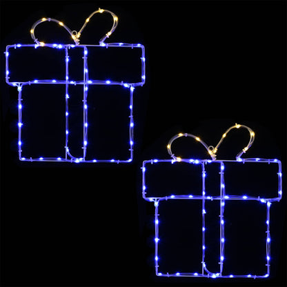 Kerst-raamsilhouet met verlichting LOVIISA 2 st 160 LED's