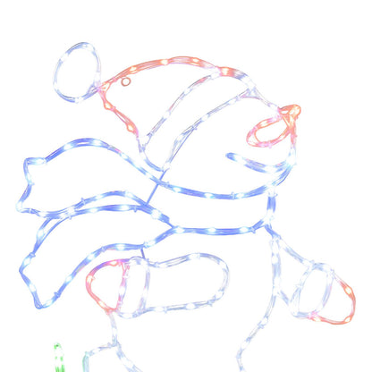 LED-figuur schaatsende Kerstman LOVIISA 120 LED's Meerkleurig