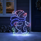 LED kerstman schaatsend 53x70 cm meerkleurig