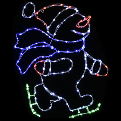 LED-figuur schaatsende Kerstman LOVIISA 120 LED's Meerkleurig