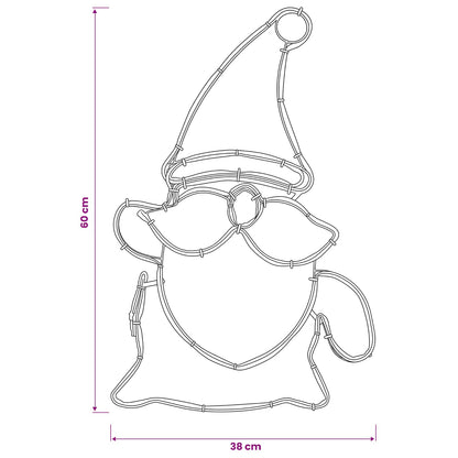 Led-kerstkabouter LOVIISA 80 LED's Meerkleurig 38 x 60 cm