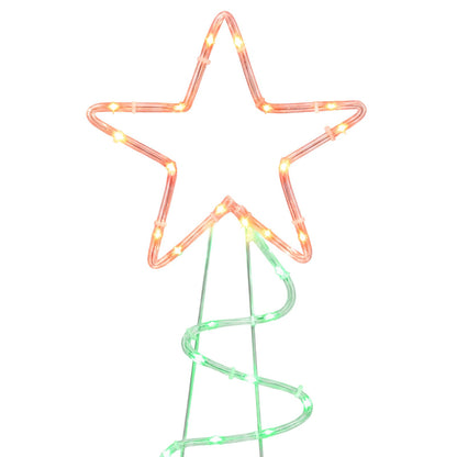 Led-kerstboomsilhouet LOVIISA 100 LED's Rood, Groen 51 x 99 cm