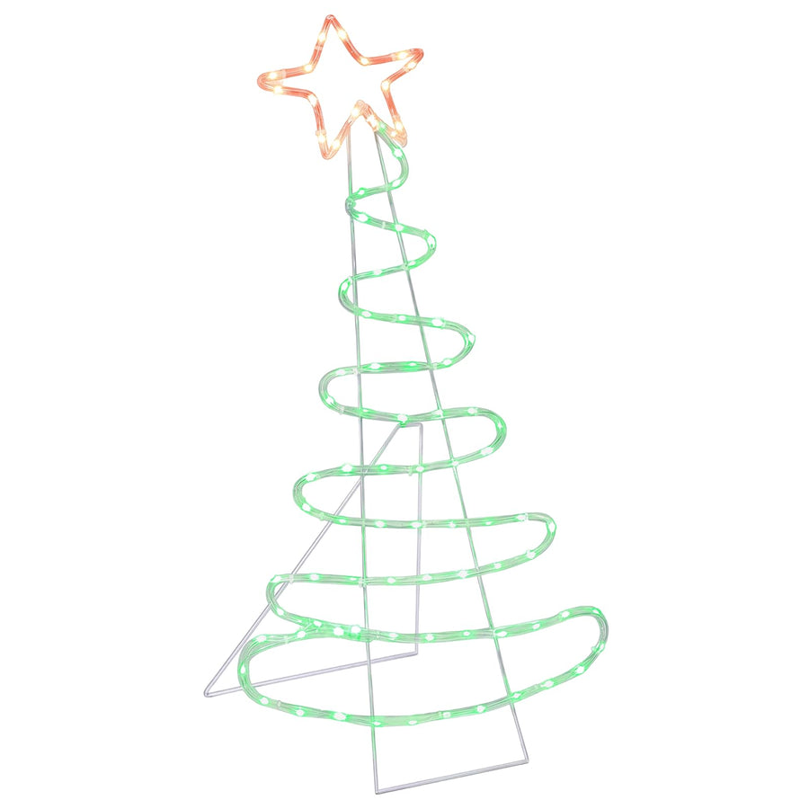 Led-kerstboomsilhouet LOVIISA 100 LED's Rood, Groen 51 x 99 cm