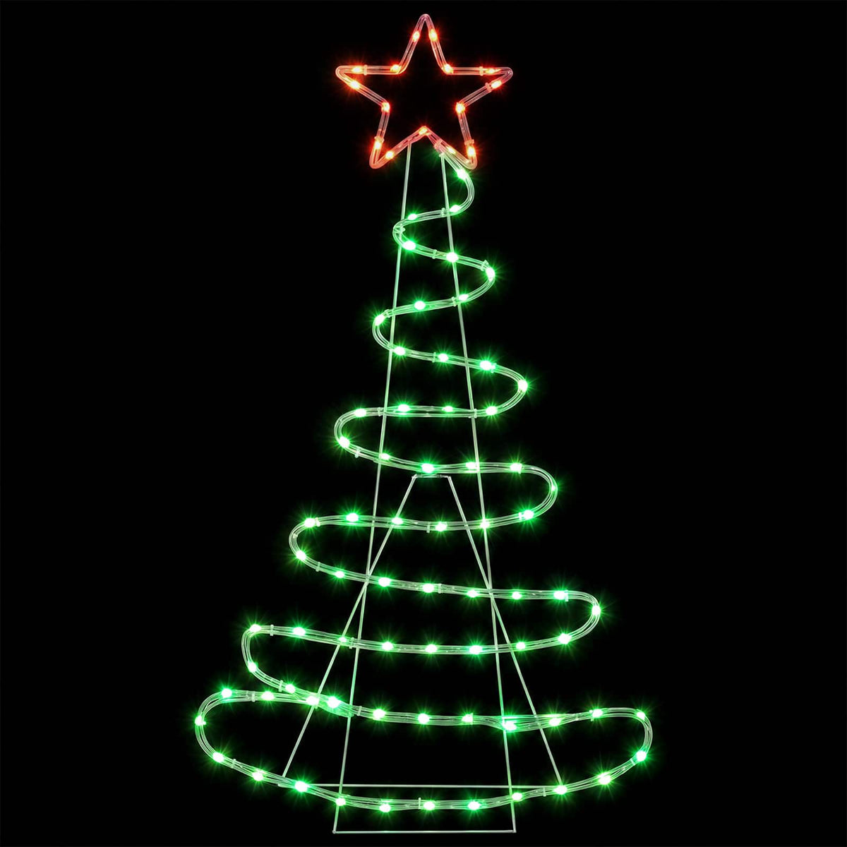 Led-kerstboomsilhouet LOVIISA 100 LED's Rood, Groen 51 x 99 cm