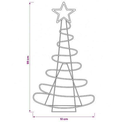 Led-kerstboomsilhouet LOVIISA 100 LED's Rood, Groen 51 x 99 cm
