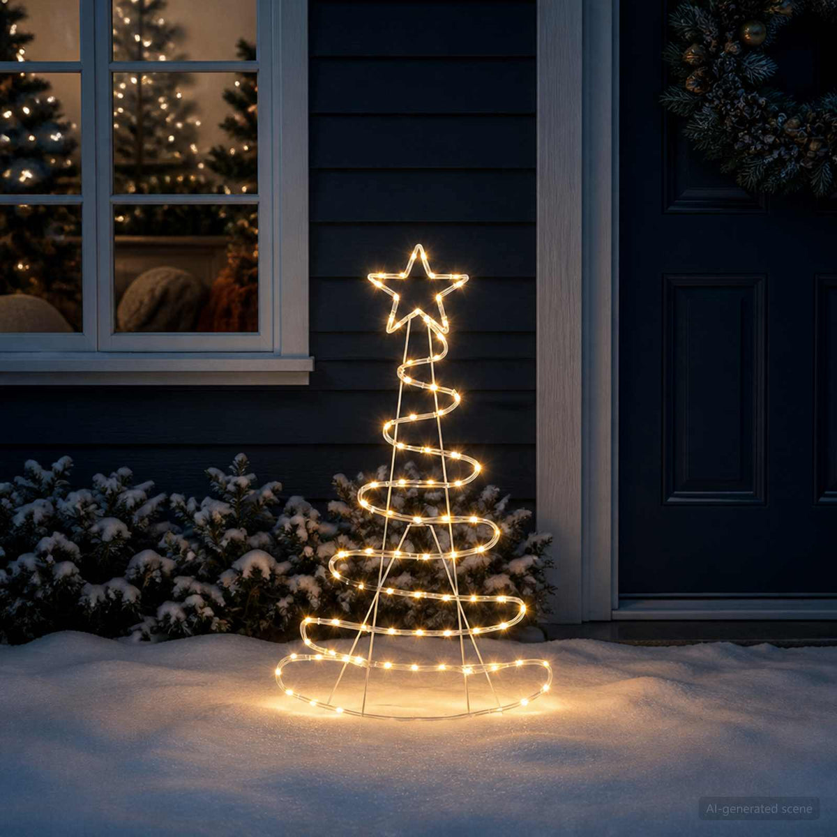Led-kerstboomsilhouet LOVIISA 100 LED's Warmwit 51 x 99 cm