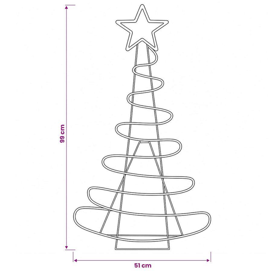 Led-kerstboomsilhouet LOVIISA 100 LED's Warmwit 51 x 99 cm