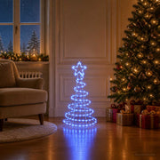 Led kerstboomsilhouet LOVIISA blauw 51x99 cm