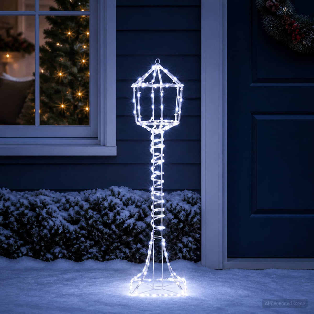 LED-kerstlantaarnpaal LOVIISA 160 LED's Koudwit