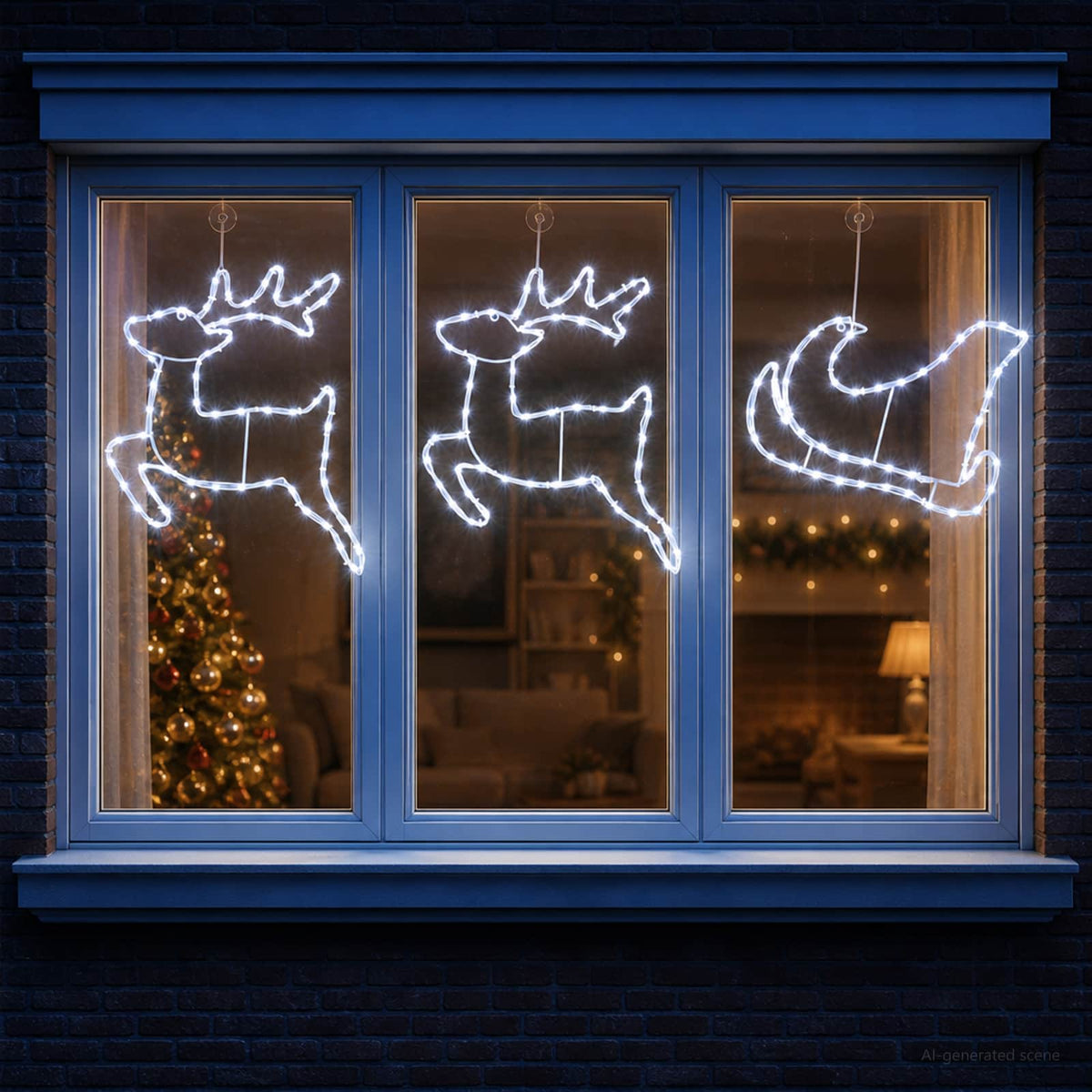 Render & Slede Kerstdecoratie LOVIISA 180 LED's Koudwit