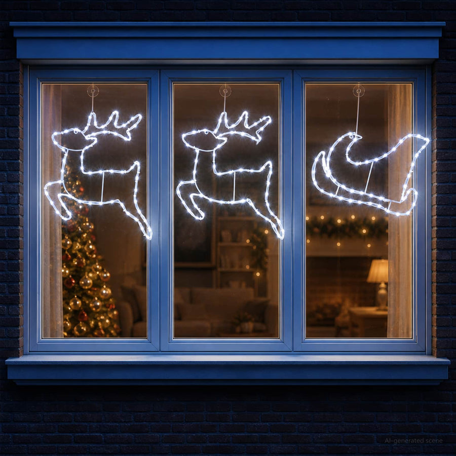 Render & Slede Kerstdecoratie LOVIISA 180 LED's Koudwit