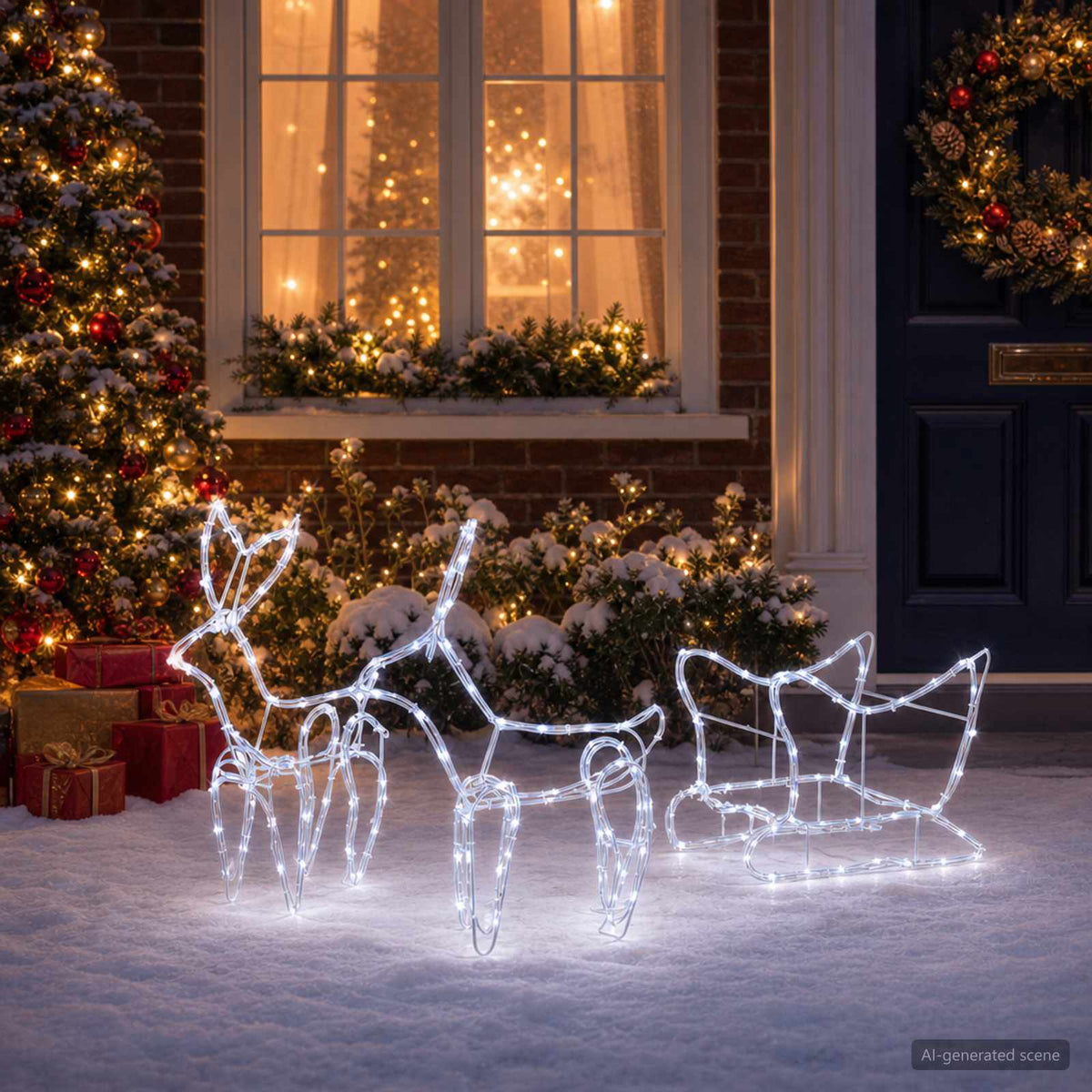Render & Slede Kerstdecoratie LOVIISA 240 LED's Koudwit