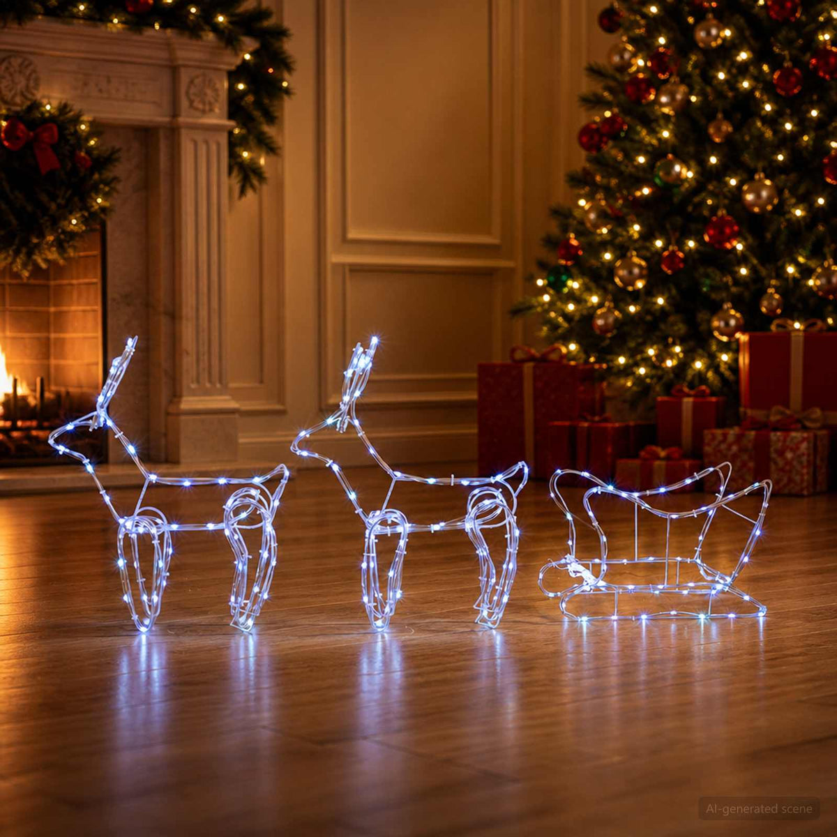 Render & Slede Kerstdecoratie LOVIISA 240 LED's Blauw
