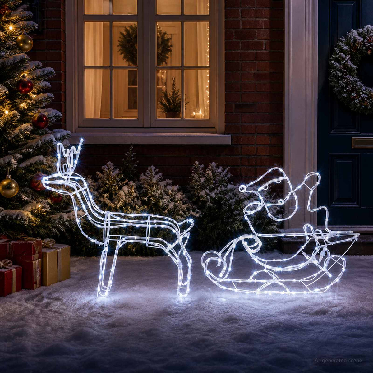 Render & Slede Kerstdecoratie LOVIISA 320 LED's Koudwit