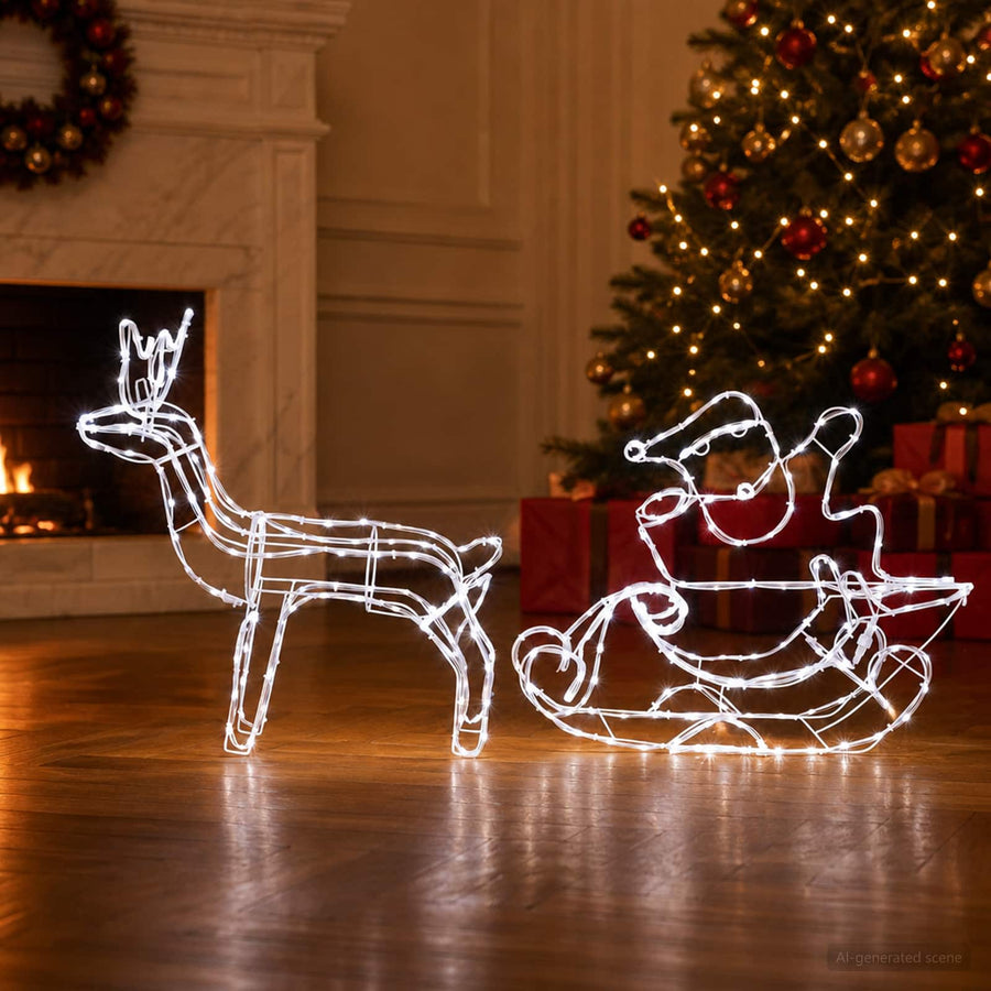 Render & Slede Kerstdecoratie LOVIISA 320 LED's Koudwit