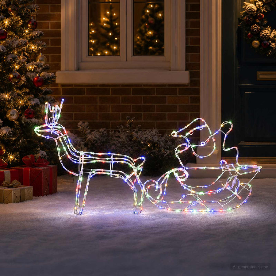 Render & Slede Kerstdecoratie LOVIISA 320 LED's Meerkleurig