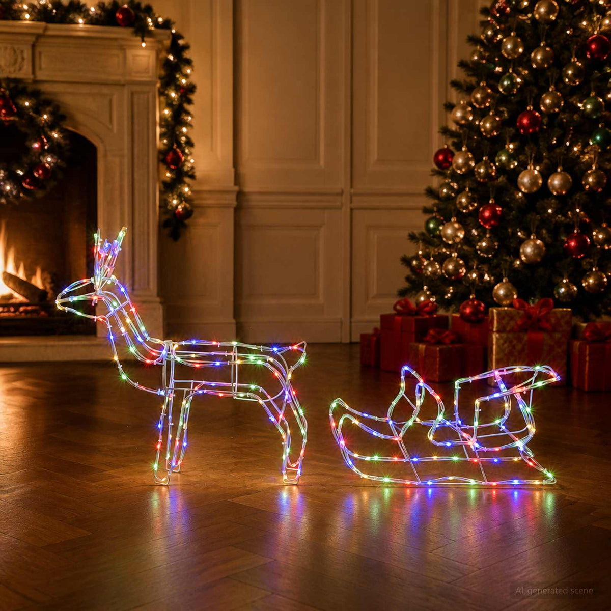 Render & Slede Kerstdecoratie LOVIISA 240 LED's Meerkleurig