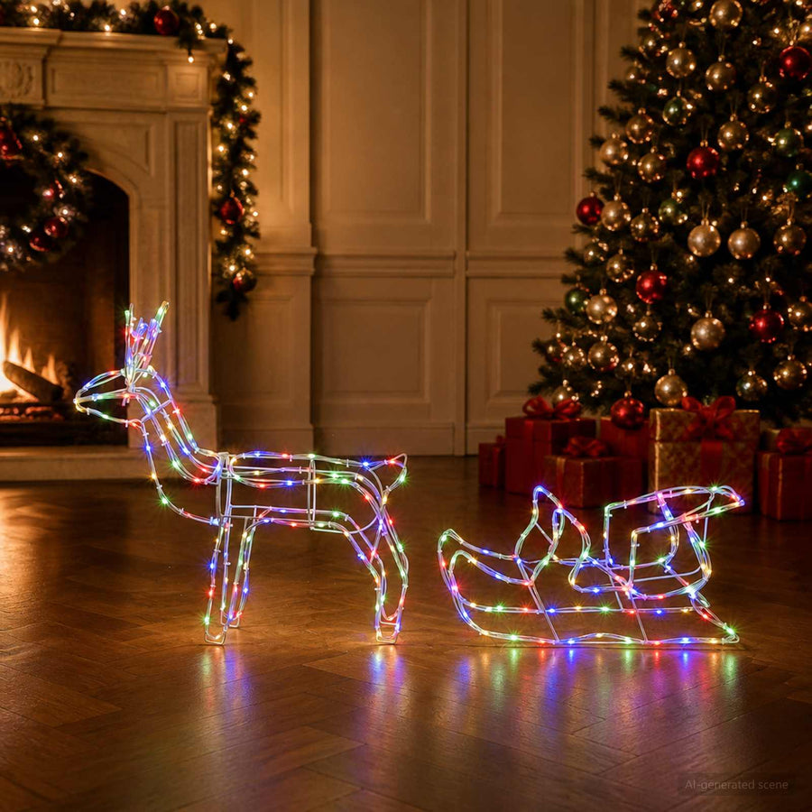 Render & Slede Kerstdecoratie LOVIISA 240 LED's Meerkleurig