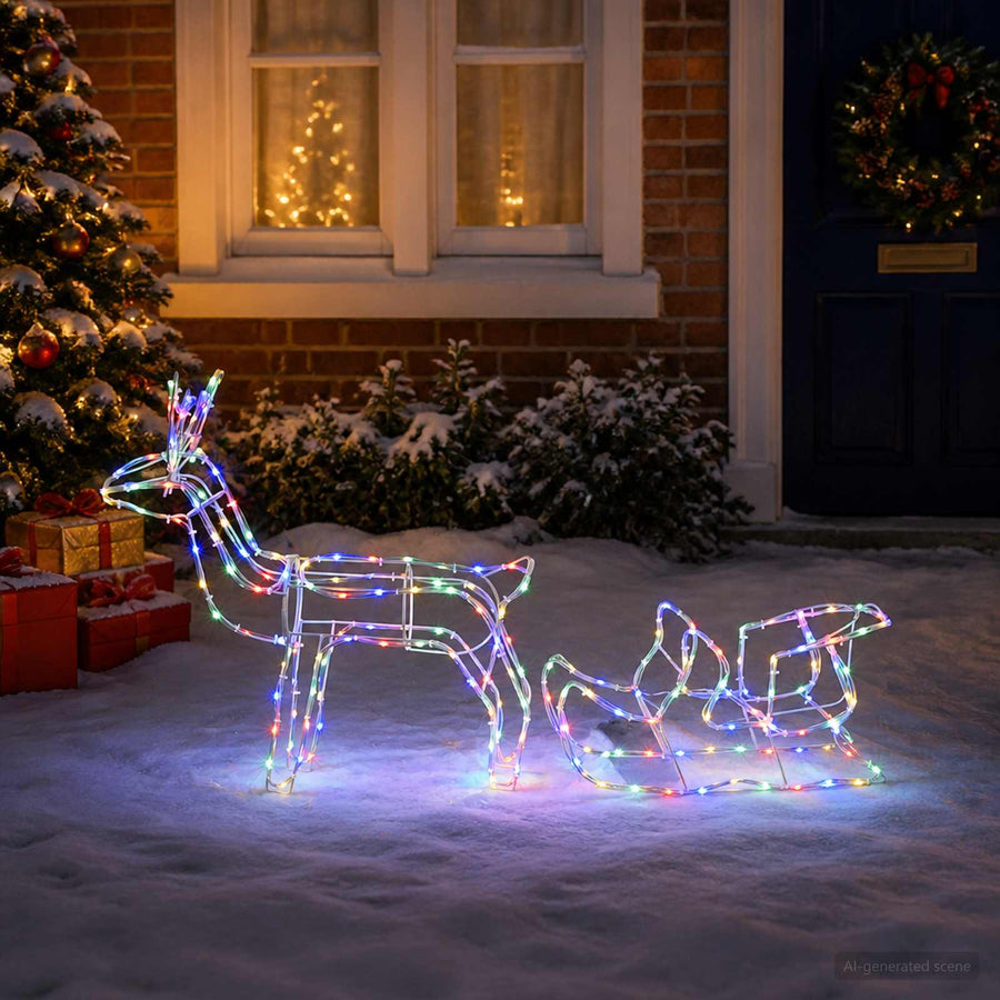 Render & Slede Kerstdecoratie LOVIISA 240 LED's Meerkleurig