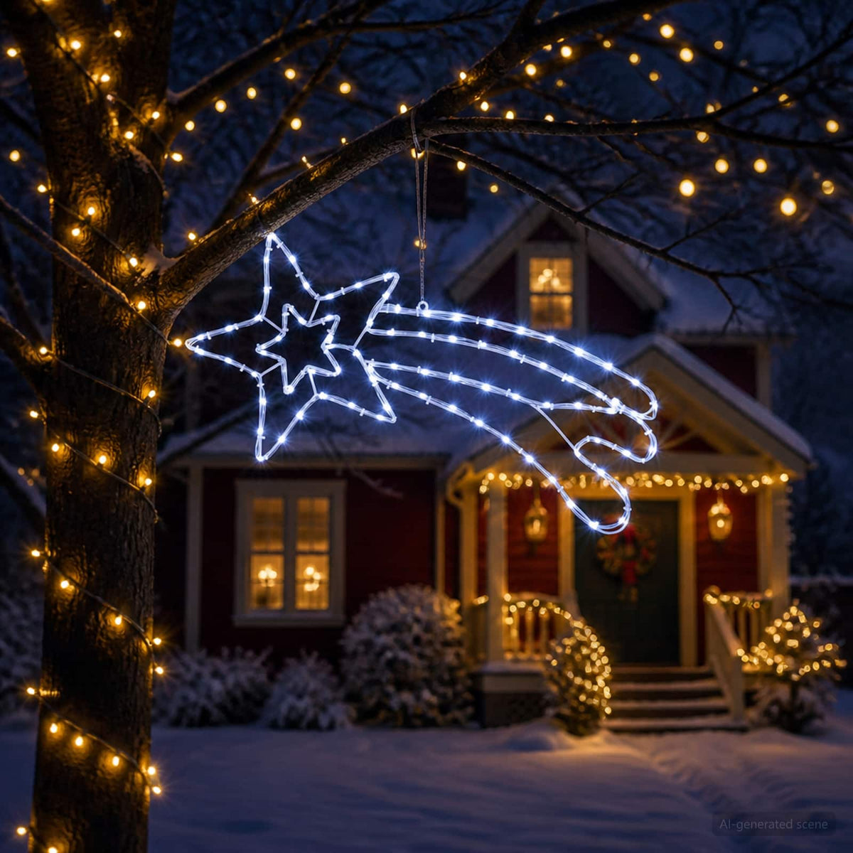 Led-ster LOVIISA 80 LED's Koudwit 76 x 36 cm