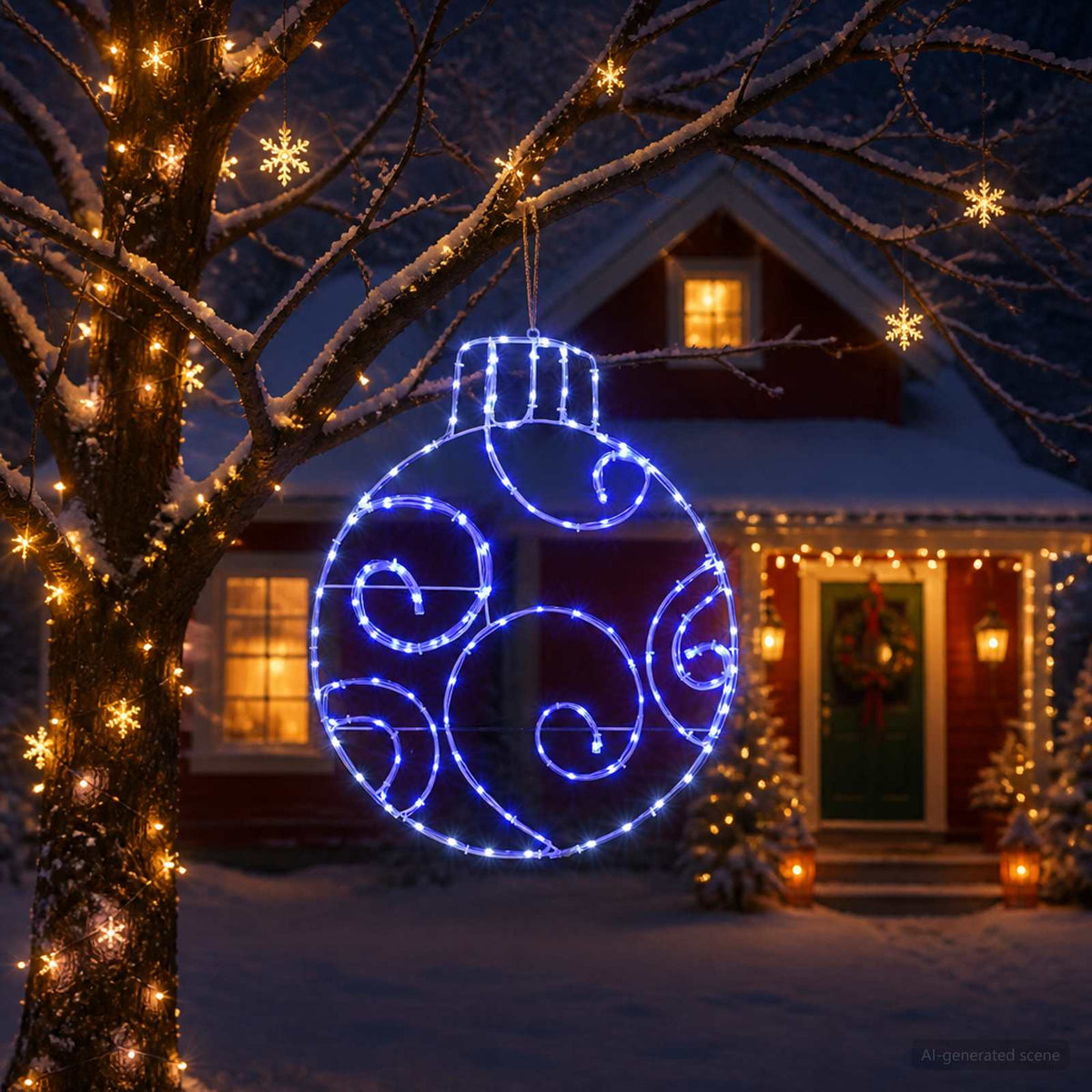 LED-kerstbal LOVIISA 160 LED's Blauw 55 x 65 cm