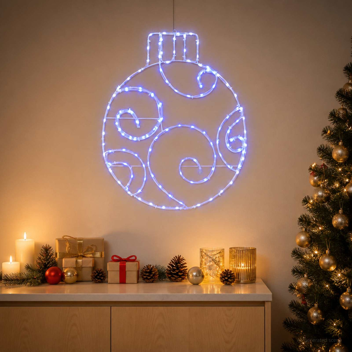 LED-kerstbal LOVIISA 160 LED's Blauw 55 x 65 cm