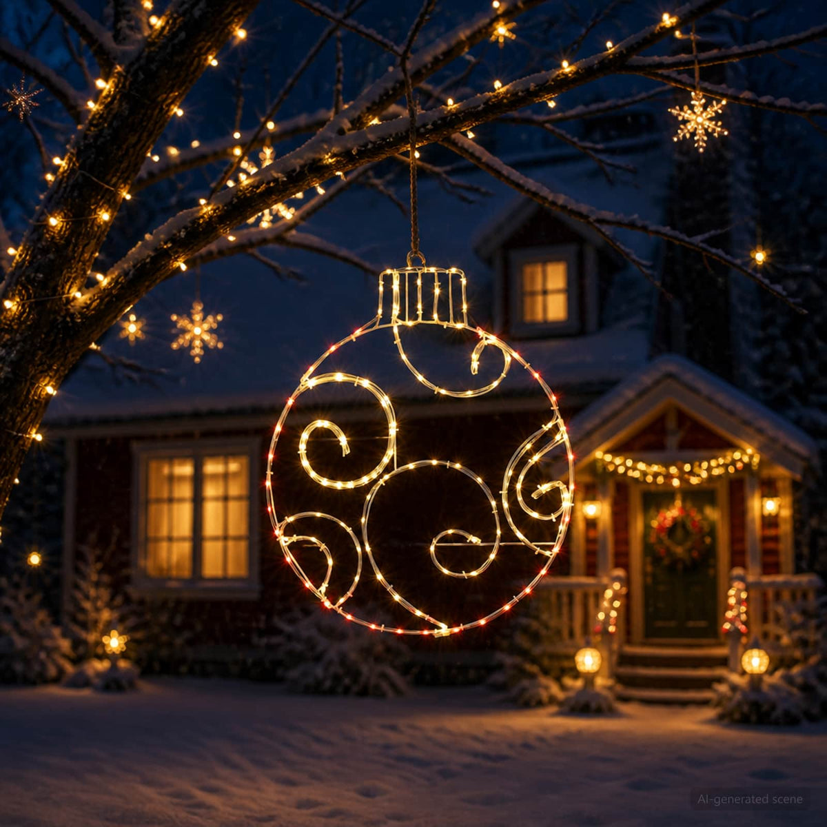 LED-kerstbal LOVIISA 160 LED's Rood 55 x 65 cm