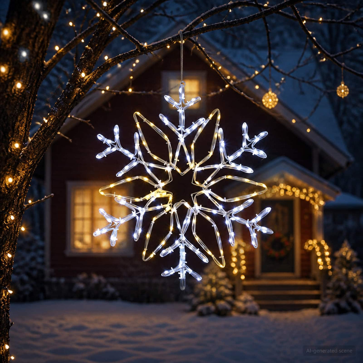 Kerstverlichting sneeuwvlok LOVIISA 140 LED's Warmwit, Koudwit