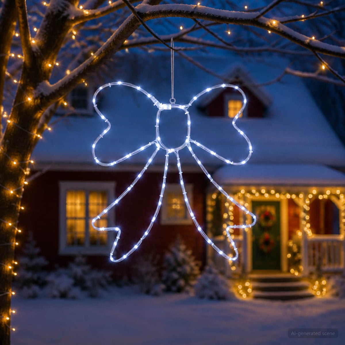 LED-kerststrik lichtslang LOVIISA 70 LED's Koudwit 50 x 51 cm