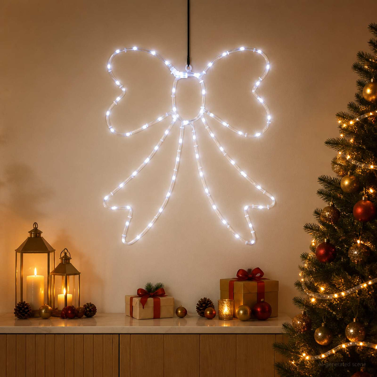 LED-kerststrik lichtslang LOVIISA 70 LED's Koudwit 50 x 51 cm