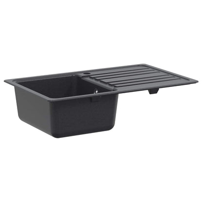Spoelbak met afdruipplaat Graniet 76,5 cm x 46 cm x 28 cm