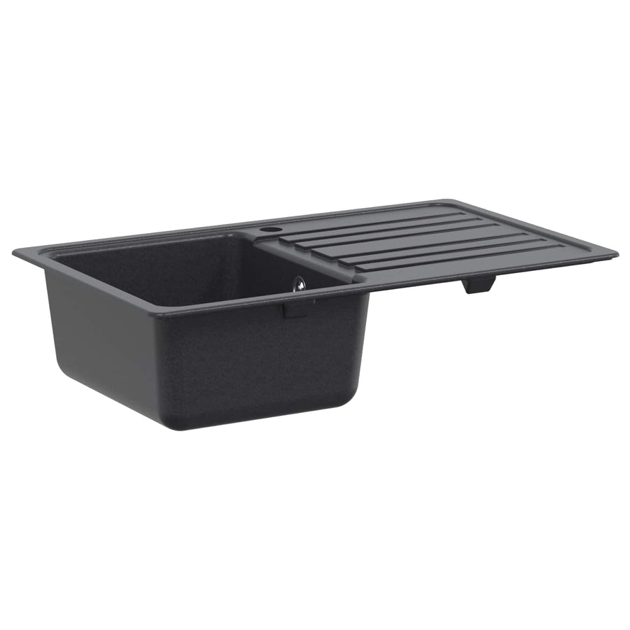 Spoelbak met afdruipplaat Graniet 76,5 cm x 46 cm x 28 cm