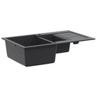 Keukenspoelbak dubbel grafiet graniet 80x50x30.5 cm