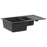Keukenspoelbak dubbel grafiet graniet 80x50x30.5 cm