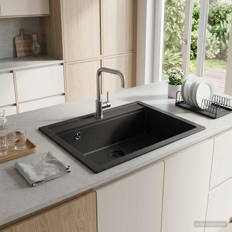 Enkele spoelbak Graniet 60 x 51 x 30.5 cm Grafiet