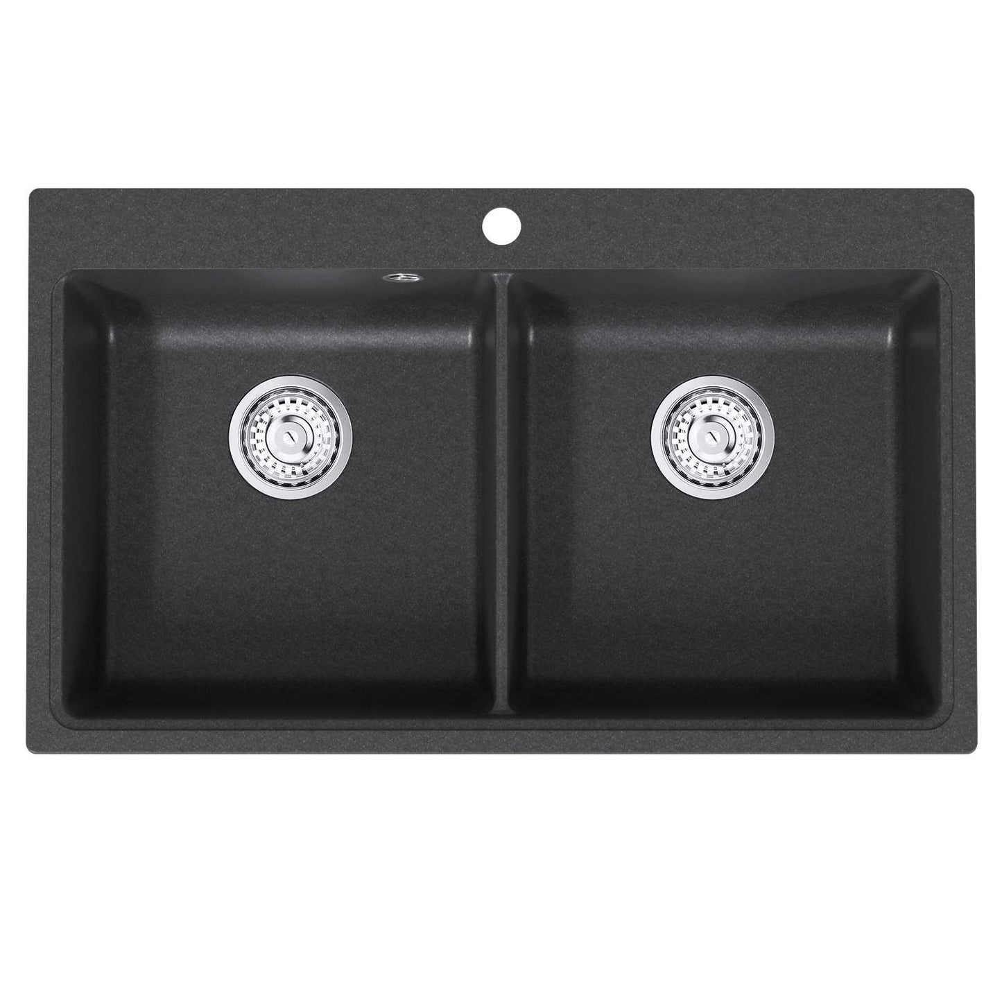 Keuken Wasbak Dubbele Wasbak Graniet 86 x 51 x 30 cm Grafiet