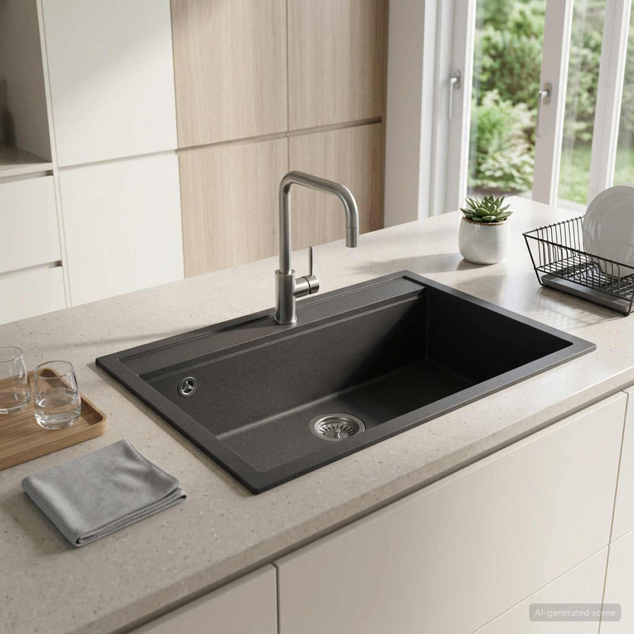 Enkele spoelbak Graniet 79,5 x 50,5 x 20 cm Grafiet
