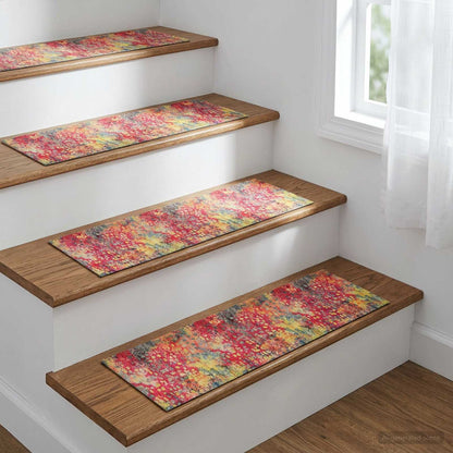 Trapmatten 15 st 76 x 20 cm Meerkleurig Polyester Rechthoekig
