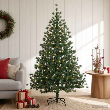 Kunstmatige Inklapbare Kerstboom 150 cm 150 LED's Warmwit