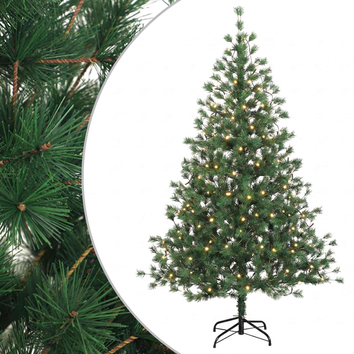Kunstmatige Inklapbare Kerstboom 150 cm 150 LED's Warmwit