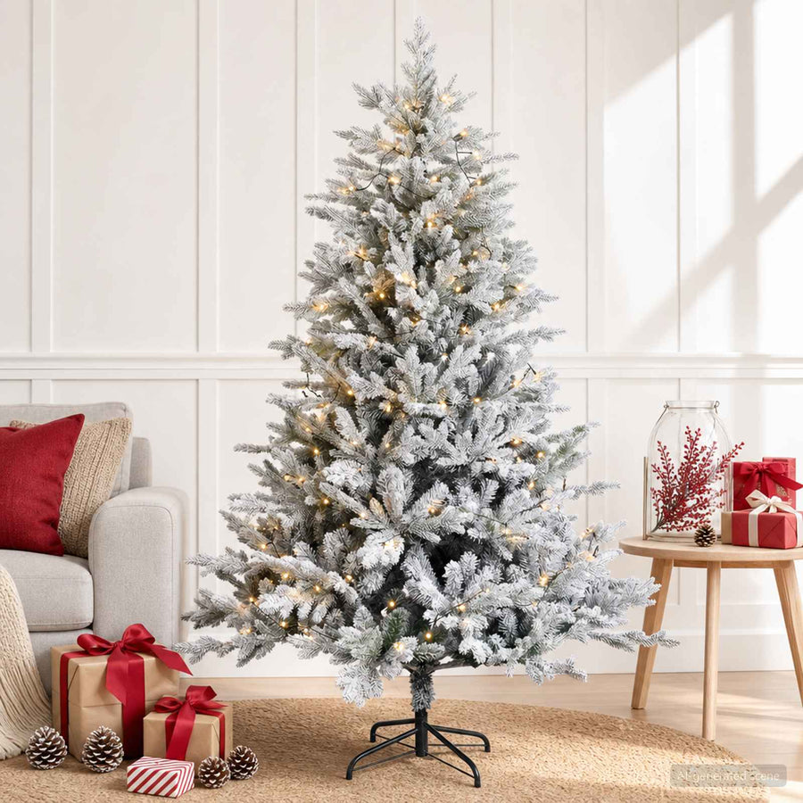 Kunstmatige Inklapbare Kerstboom 150 cm 150 LED's Warmwit