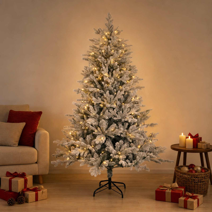 Kunstmatige Inklapbare Kerstboom 150 cm 150 LED's Warmwit