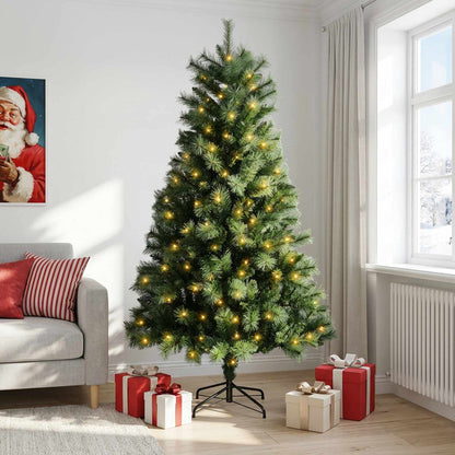 Kunstmatige Inklapbare Kerstboom 210 cm 300 LED's Warmwit