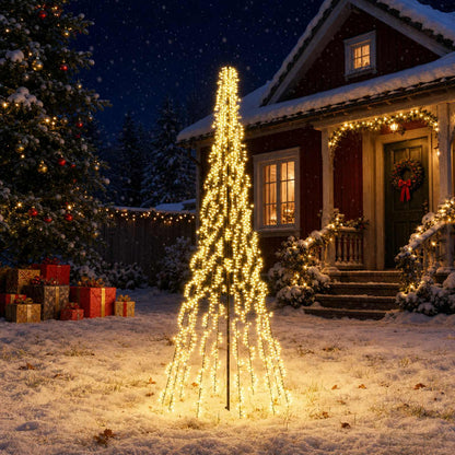 LED Kerstboom EKENAS 285 cm 1550 LED's Warmwit Staal Zwart
