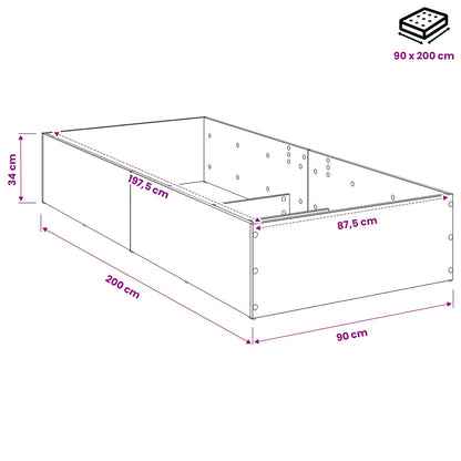 Bedombouw voor verstelbare bedbodem Sonoma Eiken 90 x 200 cm