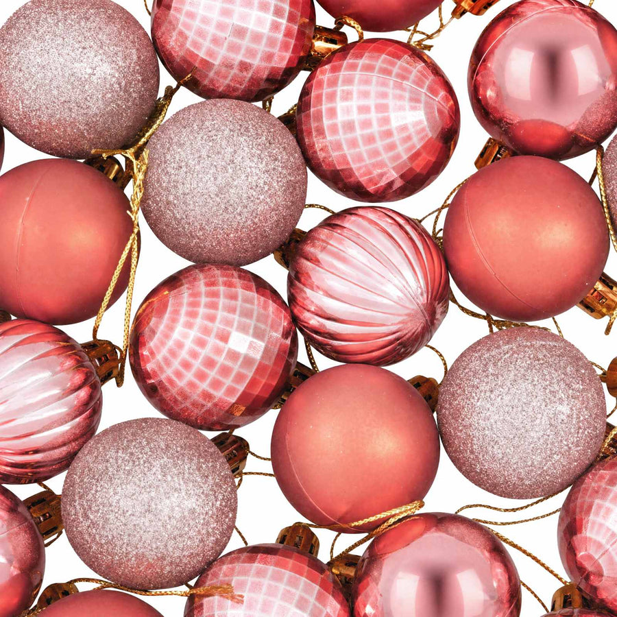 Kerstballen set 100 st Roze en rosé 4 cm Polystyreen