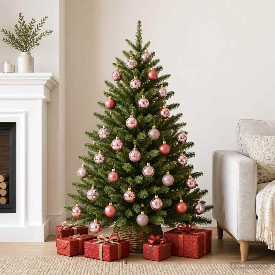 Kerstballen set 100 st Roze en rosé 4 cm Polystyreen
