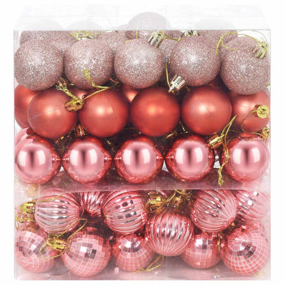 Kerstballen set 100 st Roze en rosé 4 cm Polystyreen